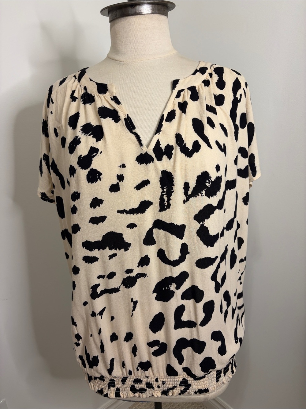 CULTURE Copenhagen Animal Print Blouse Top 100% Viscose SIZE LARGE